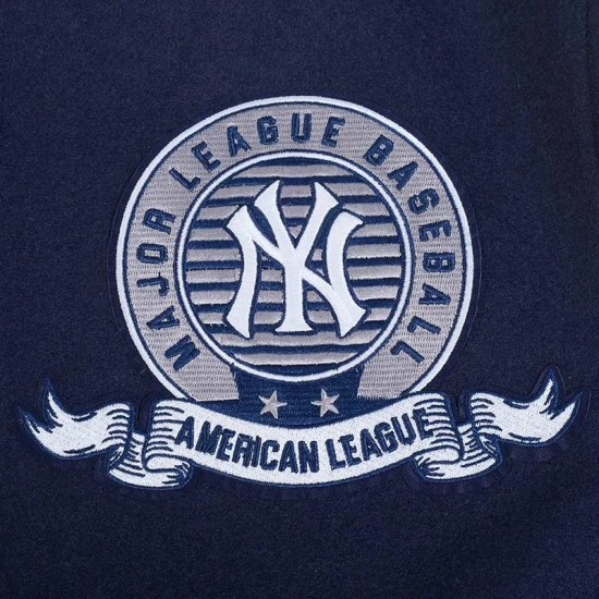 NY Yankees Team Badge Classic Rib Varsity Jacket