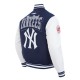 NY Yankees Team Badge Classic Rib Varsity Jacket NY Yankees Team Badge Classic Rib Varsity Jacket
