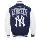 NY Yankees Team Badge Classic Rib Varsity Jacket NY Yankees Team Badge Classic Rib Varsity Jacket