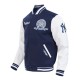 NY Yankees Team Badge Classic Rib Varsity Jacket NY Yankees Team Badge Classic Rib Varsity Jacket