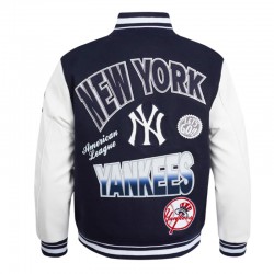 NY Yankees Turn It Up Classic Rib Varsity Jacket NY Yankees Turn It Up Classic Rib Varsity Jacket