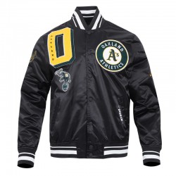 Oakland Athletics Mashup Classic Rib Satin Jacket Oakland Athletics Mashup Classic Rib Satin Jacket