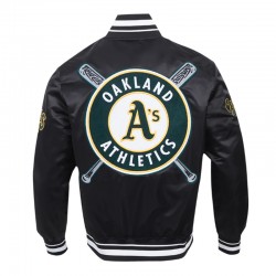 Oakland Athletics Mashup Classic Rib Satin Jacket Oakland Athletics Mashup Classic Rib Satin Jacket