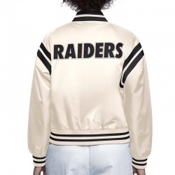 Oakland Raiders Cream Full Count Satin Jacket