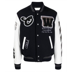Off-White Cryst Moon Phase Black Varsity Jacket