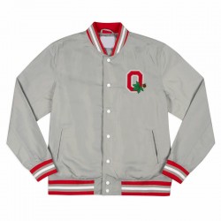 Ohio State Buckeyes Arched Gray Bomber Jacket