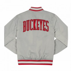 Ohio State Buckeyes Arched Gray Bomber Jacket Ohio State Buckeyes Arched Gray Bomber Jacket
