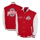 Ohio State Buckeyes Fleece Scarlet and White Varsity Jacket