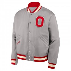 Ohio State Buckeyes Legacy Gray Bomber Jacket