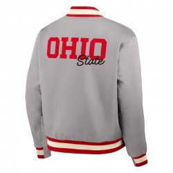 Ohio State Buckeyes Legacy Gray Bomber Jacket Ohio State Buckeyes Legacy Gray Bomber Jacket