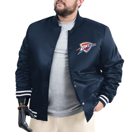 Oklahoma City Thunder Adaptive Bold Logo Varsity Satin Jacket