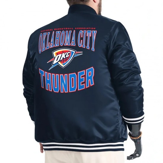Oklahoma City Thunder Adaptive Bold Logo Varsity Satin Jacket