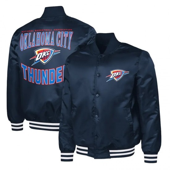 Oklahoma City Thunder Adaptive Bold Logo Varsity Satin Jacket