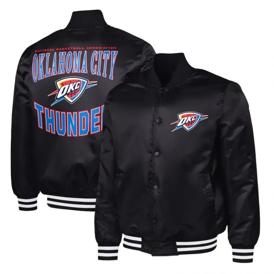 Oklahoma City Thunder Adaptive Bold Logo Varsity Satin Jacket