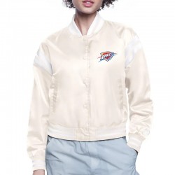 Oklahoma City Thunder Printed Logo Varsity Satin Jacket Oklahoma City Thunder Printed Logo Varsity Satin Jacket