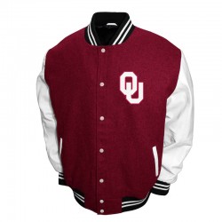 Oklahoma Sooners Graduate Crimson and White Varsity Jacket