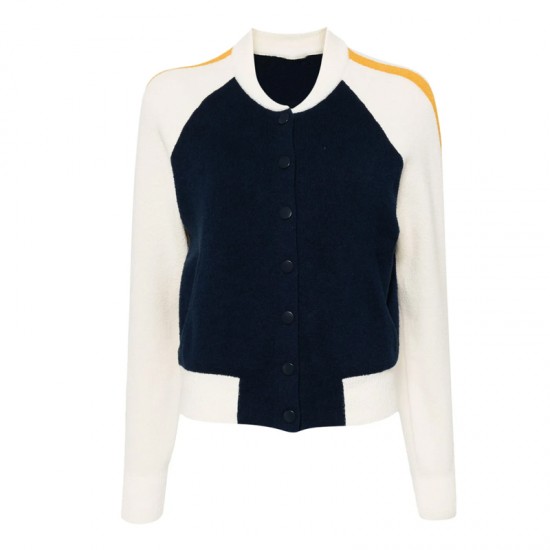 Olympo S01 Amaia Olaberria Bomber Fleece Navy and White Jacket Olympo S01 Amaia Olaberria Bomber Fleece Navy and White Jacket