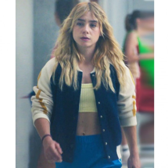 Olympo S01 Amaia Olaberria Bomber Fleece Navy and White Jacket Olympo S01 Amaia Olaberria Bomber Fleece Navy and White Jacket