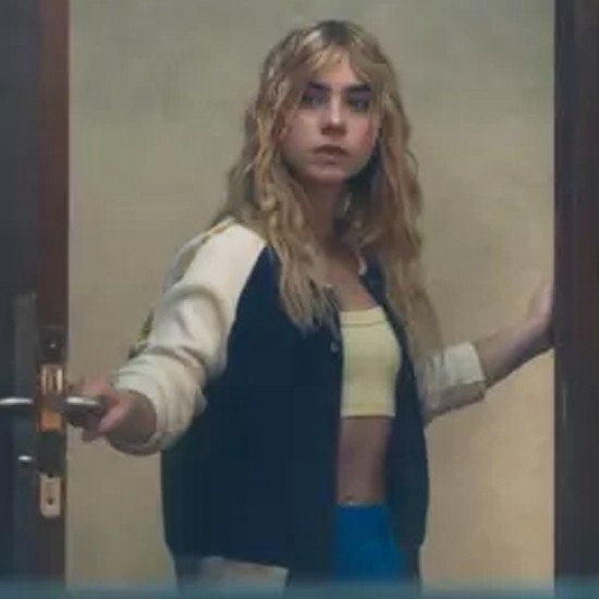 Olympo S01 Amaia Olaberria Bomber Fleece Navy and White Jacket Olympo S01 Amaia Olaberria Bomber Fleece Navy and White Jacket