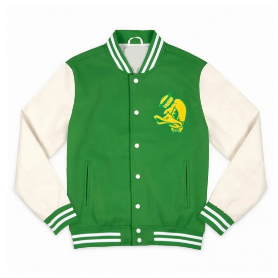 Oregon Ducks Green and Off White Varsity Jacket