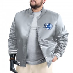 Orlando Magic Adaptive Bold Logo Varsity Satin Jacket