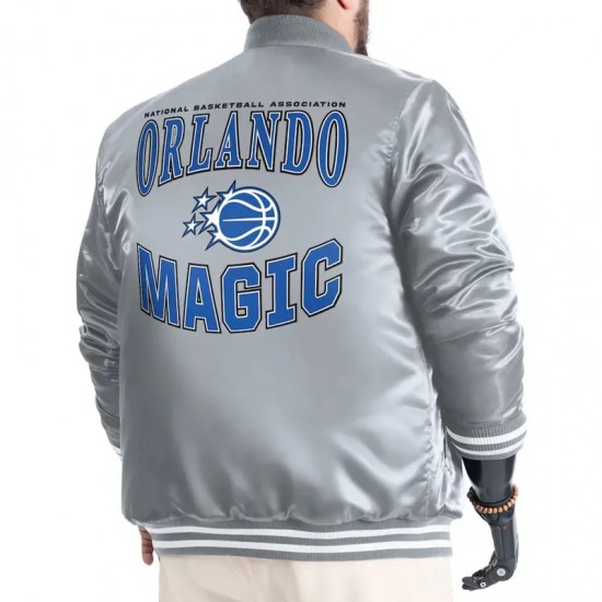 Orlando Magic Adaptive Bold Logo Varsity Satin Jacket