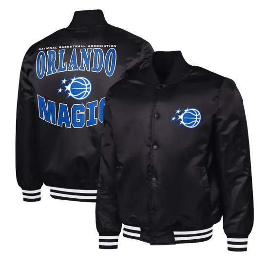 Orlando Magic Adaptive Bold Logo Varsity Satin Jacket