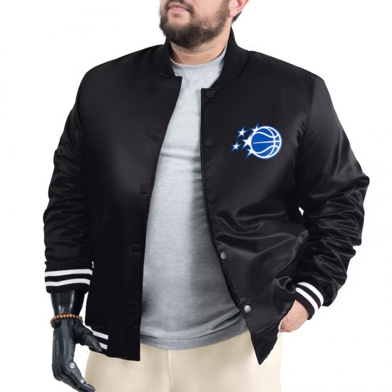 Orlando Magic Adaptive Bold Logo Varsity Satin Jacket