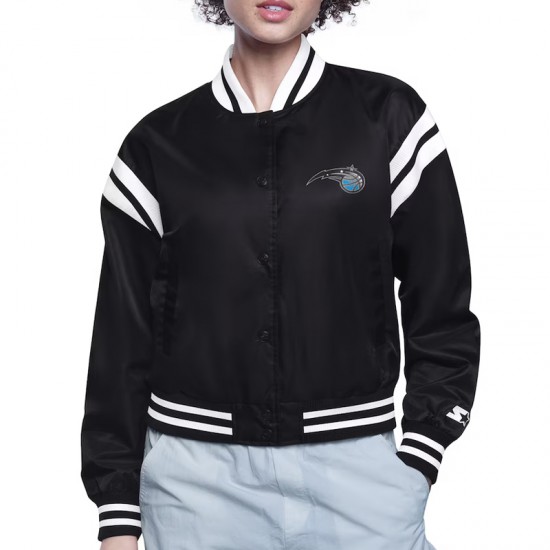 Orlando Magic Printed Logo Varsity Satin Jacket Orlando Magic Printed Logo Varsity Satin Jacket