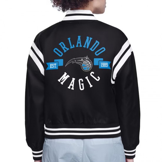 Orlando Magic Printed Logo Varsity Satin Jacket Orlando Magic Printed Logo Varsity Satin Jacket