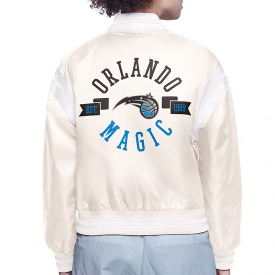 Orlando Magic Printed Logo Varsity Satin Jacket Orlando Magic Printed Logo Varsity Satin Jacket