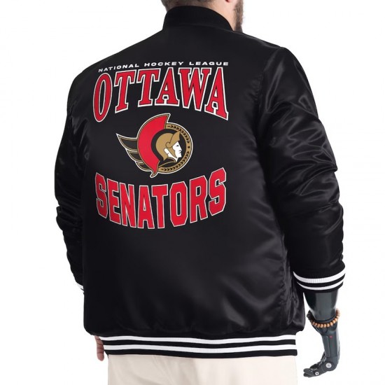 Ottawa Senators Adaptive Bold Logo Varsity Satin Jacket