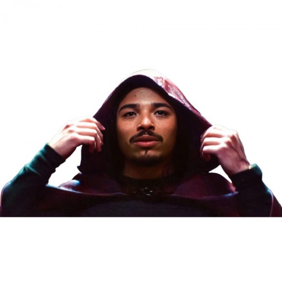 Parker Robbins The Hood Ironheart Leather Costume Parker Robbins The Hood Ironheart maroon leather cloak costume