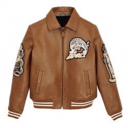 Patched Leather Jacket - Speed Tiger Edition