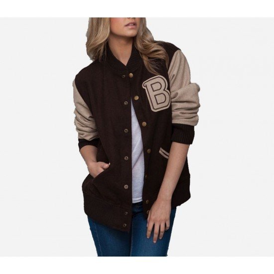 Payday 2 Hotline Miami Brown Varsity Jacket For Women's