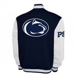 Penn State Nittany Lions Fleece Navy and White Varsity Jacket