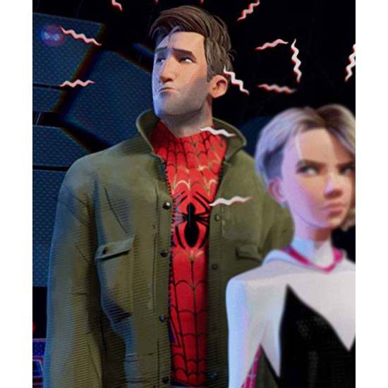 Peter B Parker Spider-Man Into the Spider-Verse Green Coat Peter B Parker Spider-Man Into the Spider-Verse Green Coat