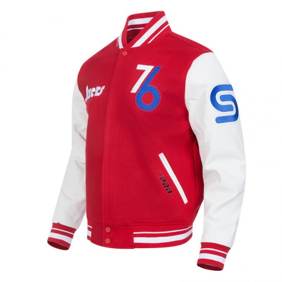 Philadelphia 76ers 2024/25 City Edition Chenille Red Varsity Jacket