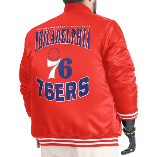 Philadelphia 76ers Adaptive Bold Logo Varsity Satin Jacket