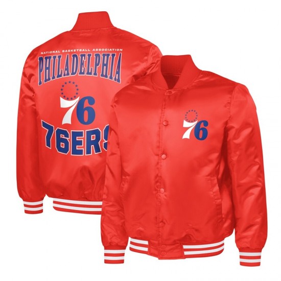 Philadelphia 76ers Adaptive Bold Logo Varsity Satin Jacket