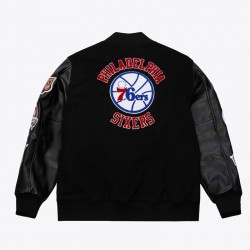 Philadelphia 76ers Black Out Team Logo Varsity Jacket