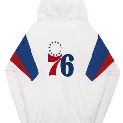 Philadelphia 76ers Breakaway White Jacket Philadelphia 76ers Breakaway White Jacket