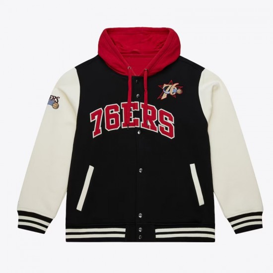 Philadelphia 76ers Courtside Varsity Fleece Jacket Philadelphia 76ers Courtside Varsity Fleece Jacket