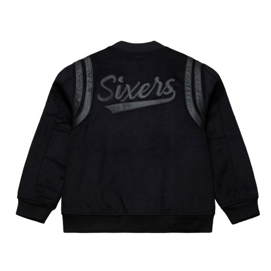 Philadelphia 76ers Nights Walk The Tunnel Black Varsity Jacket