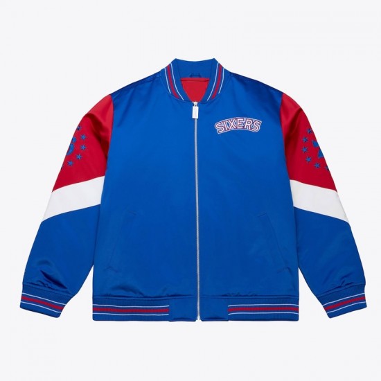 Philadelphia 76ers Throw It Back Heavyweight Satin Jacket