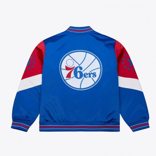 Philadelphia 76ers Throw It Back Heavyweight Satin Jacket