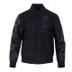 Philadelphia 76ers Triple Black Varsity Jacket Wool and Leather Philadelphia 76ers Triple Black Varsity Jacket Wool and Leather