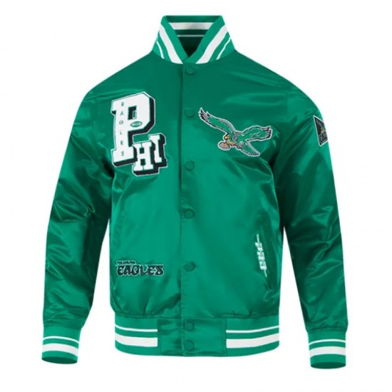 Philadelphia Eagles Best of Classic Rib Satin Jacket Philadelphia Eagles Best of Classic Rib Satin Jacket