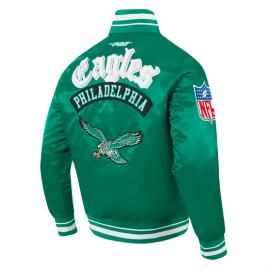 Philadelphia Eagles Best of Classic Rib Satin Jacket Philadelphia Eagles Best of Classic Rib Satin Jacket