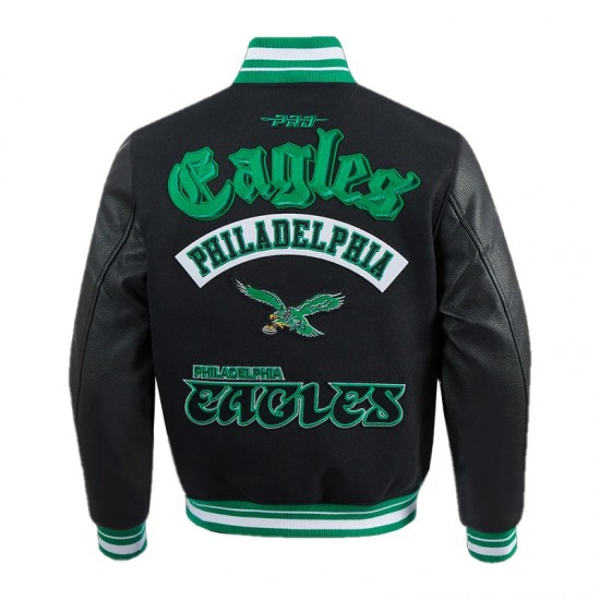 Philadelphia Eagles Best of Classic Rib Varsity Jacket Philadelphia Eagles Best of Classic Rib Varsity Jacket